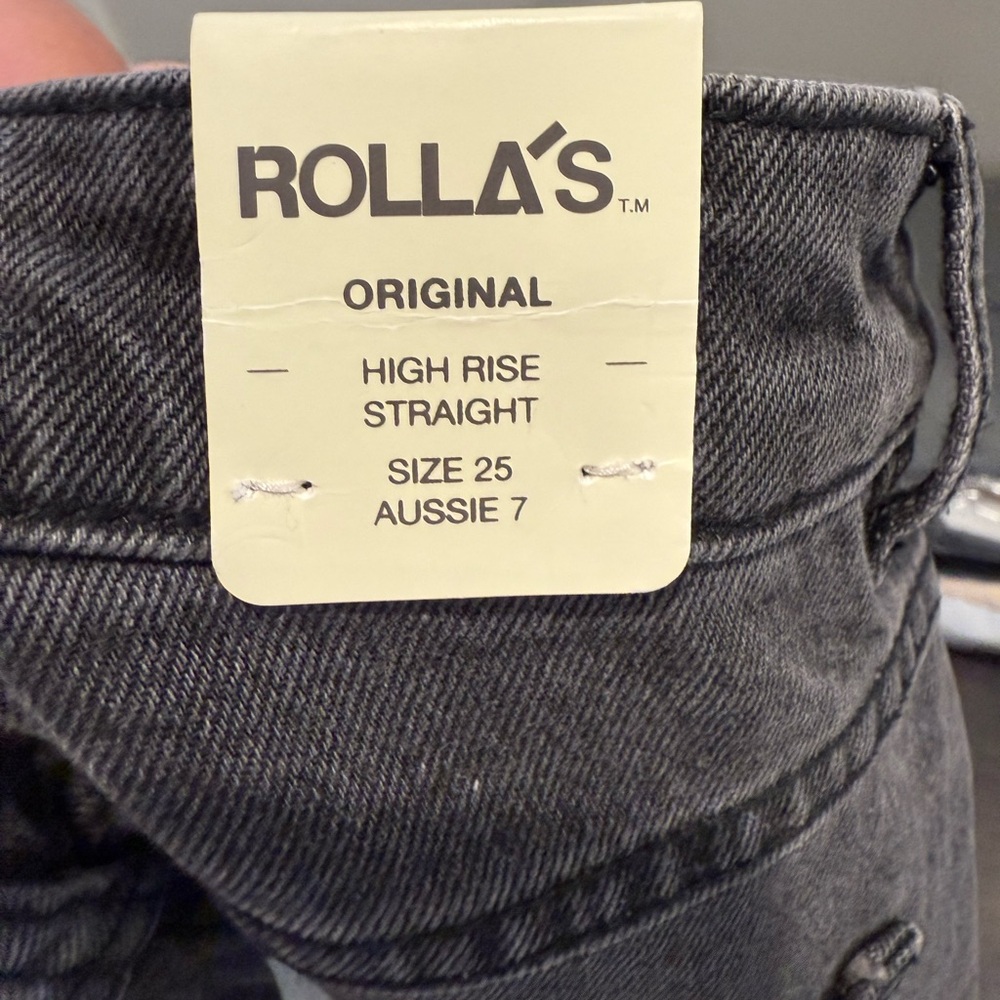 Rolla's High Rise Straight Jeans - Dark Gray